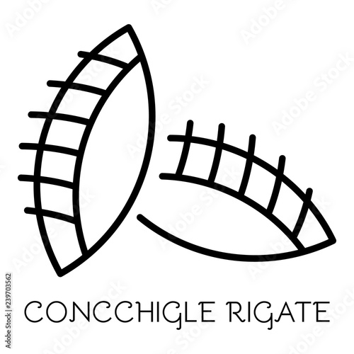 Concchigle rigate icon. Outline concchigle rigate vector icon for web design isolated on white background