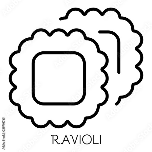 Ravioli pasta icon. Outline ravioli pasta vector icon for web design isolated on white background