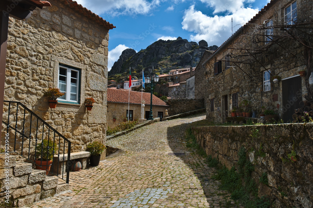 Monsanto village streets in Castelo Branco, Portugal