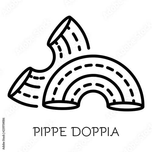 Pippe doppia icon. Outline pippe doppia vector icon for web design isolated on white background photo