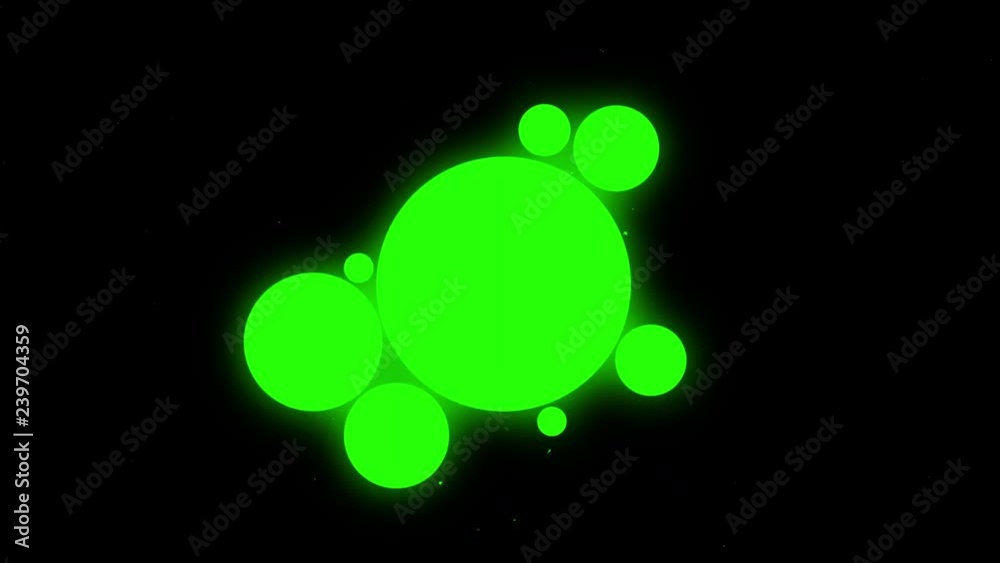 Magnetic Circles Rotating Animation [4K] (Green)