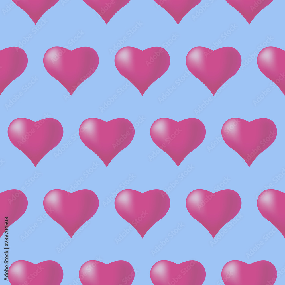 Seamless pattern background with hearts, colorful illustration. Valentines Day holidays typography. Vector EPS10.