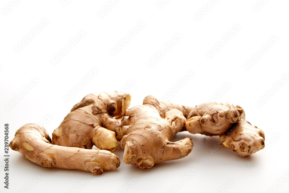 fresh ginger on white background fresh ginger on white background