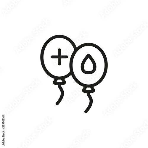 Donation balloons line icon. Blood, charity, medicine. Awareness concept. Can be used for topics like help, hospital, hope