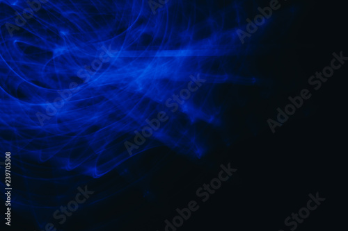 Blue Abstract blurred motion Long exposure on dark background