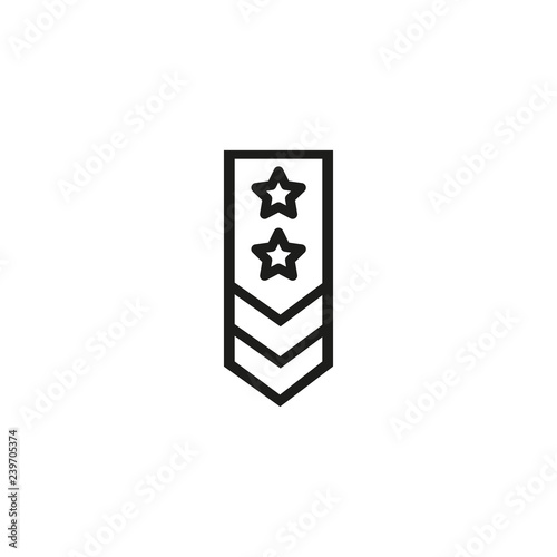 Officer rank line icon. Ornament, star, navy. Army concept. Can be used for topics like major, command, chief