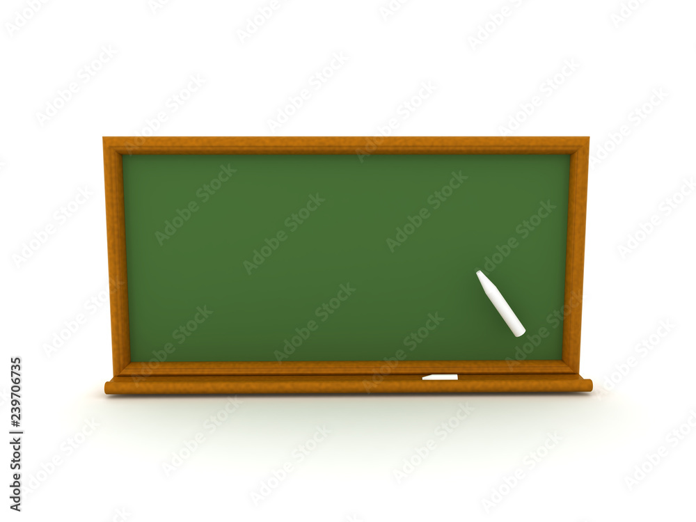 3D illustration of green chalkboard with chalk 3D illustration of green chalkboard with chalk