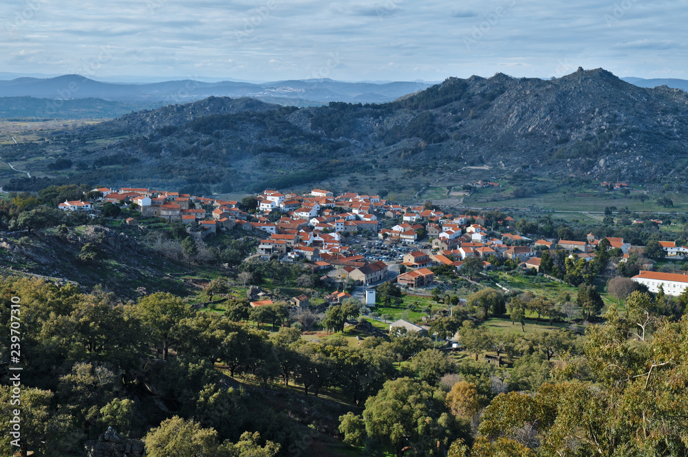 Monsanto Village and Mountains in Castelo Branco, Portugal