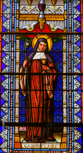 Saint Clare of Assisi - Stained Glass photo