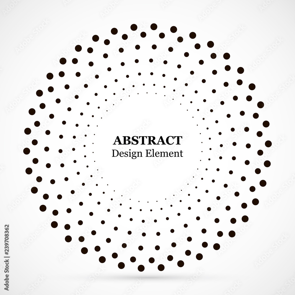 Halftone dotted background circularly distributed. Halftone effect vector pattern. Circle dots isolated on the white background. Border logo icon. Draft emblem for your design. Halftone dotted background circularly distributed. Halftone effect vector pattern. Circle dots isolated on the white background. Border logo icon. Draft emblem for your design.