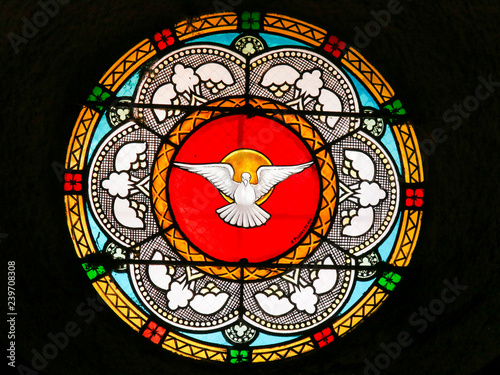 Dove, Holy Spirit - Stained Glass in Antibes Church