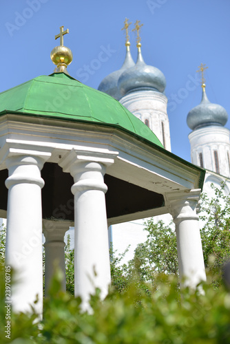 NIZHNY NOVGOROD, RUSSIA - MAY 22, 2015: Trinity Makaryev Zheltovodsky Monastery located on the cost of Volga river in Nizhny Novgorod region photo