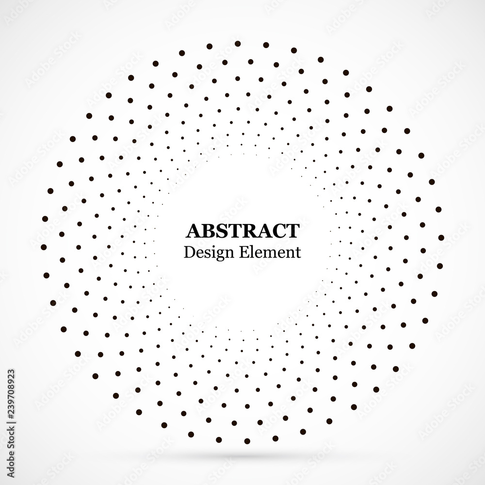 Halftone dotted background circularly distributed. Halftone effect vector pattern. Circle dots isolated on the white background. Border logo icon. Draft emblem for your design. Halftone dotted background circularly distributed. Halftone effect vector pattern. Circle dots isolated on the white background. Border logo icon. Draft emblem for your design.