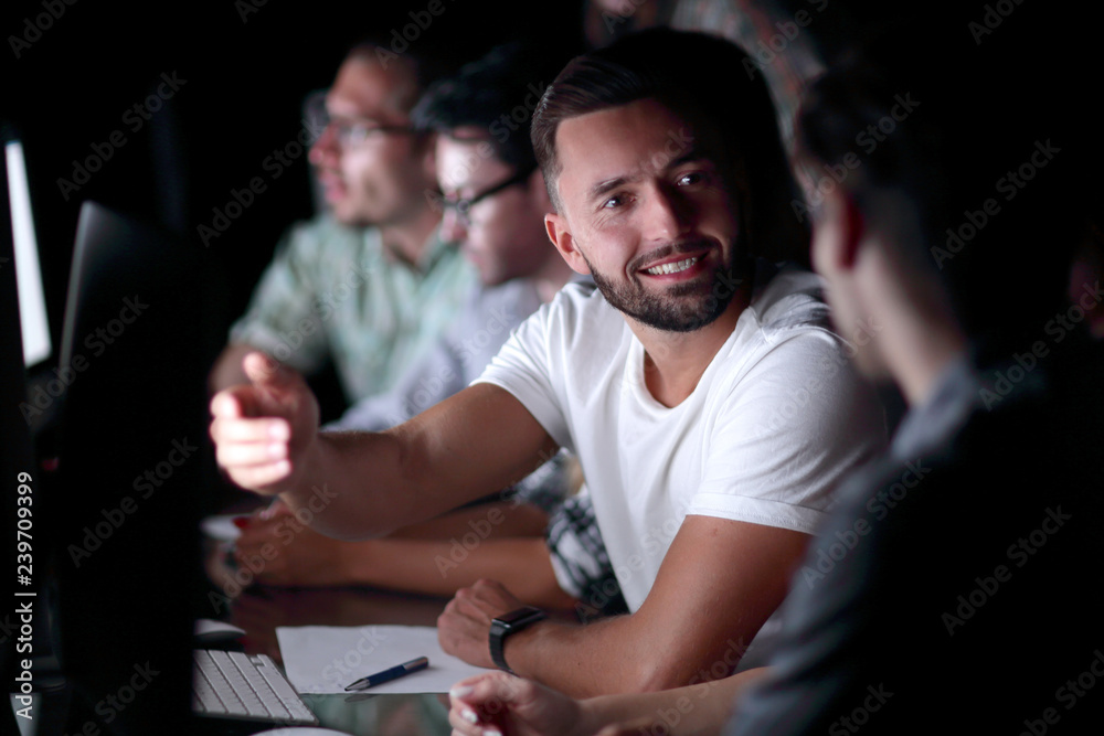 creative business group working in the evening creative business group working in the evening