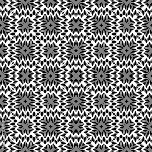 Seamless geometric Pattern with Zigzags, Triangles. For Textiles, Book design, Background. Vector Illustration.