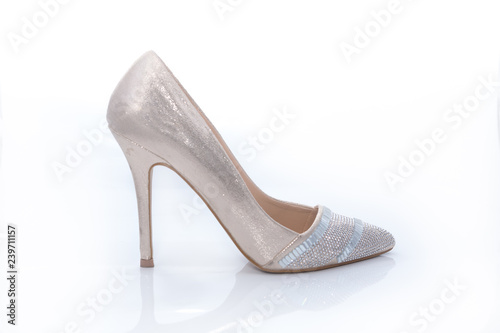 Female high heel shoes isolated on white background