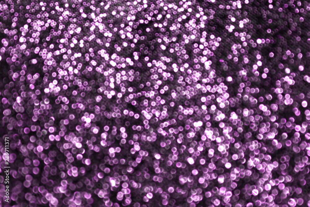 Fototapeta premium bokeh violet purple glittering light shine, purple sparkling luxury grand bright for background cosmetics advertising, deluxe bokeh violet sparkle glitter for christmas wallpaper, purple glittering