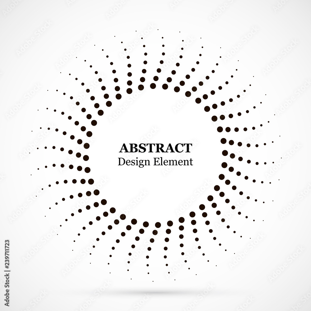 Halftone dotted background circularly distributed. Halftone effect vector pattern. Circle dots isolated on the white background. Border logo icon. Draft emblem for your design. Halftone dotted background circularly distributed. Halftone effect vector pattern. Circle dots isolated on the white background. Border logo icon. Draft emblem for your design.