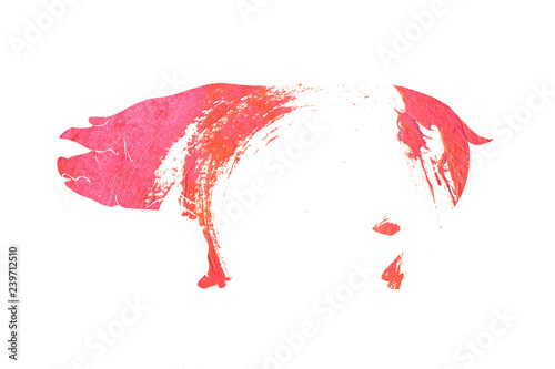 New Year symbol pork art by stroke