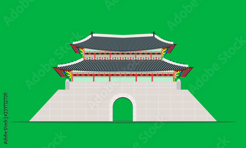 sungnyemun Namdaemun gate changedoekgung palace in seoul south korea vector illustration eps10