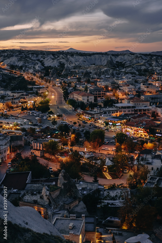 evening view of ancient city Goreme