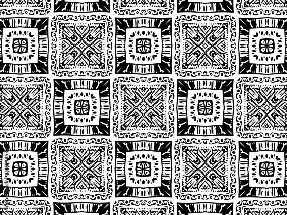 Black and white ornament. Black and white ornament.