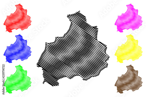 Aksaray (Provinces of the Republic of Turkey) map vector illustration, scribble sketch Aksaray ili map