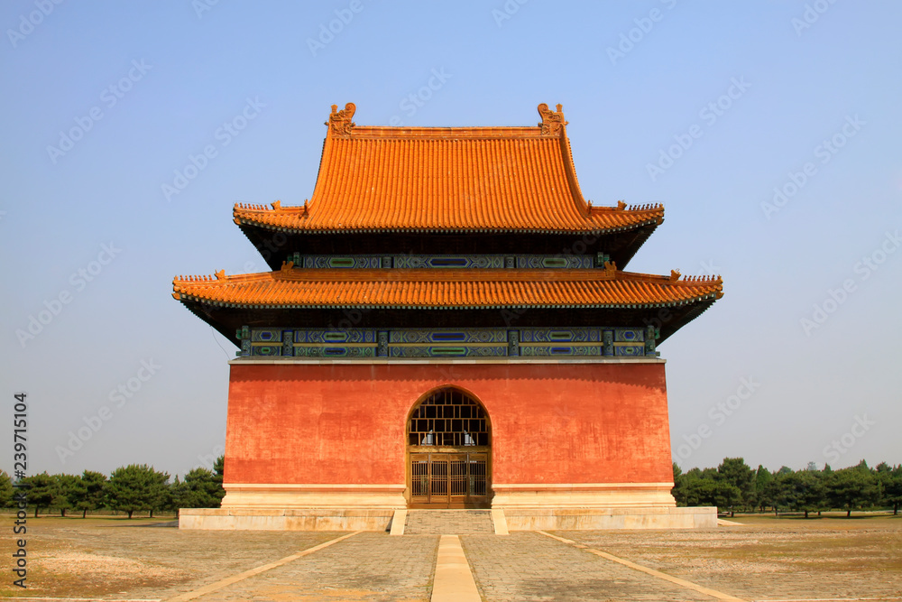 Chinese ancient architectural landscape in Eastern Royal Tombs of the Qing Dynasty，China