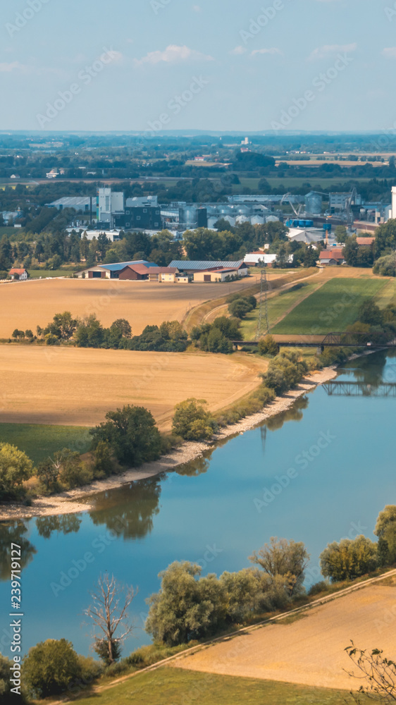 Fototapeta premium Smartphone HD wallpaper of beautiful view at the Bogenberg - Bavaria - Germany
