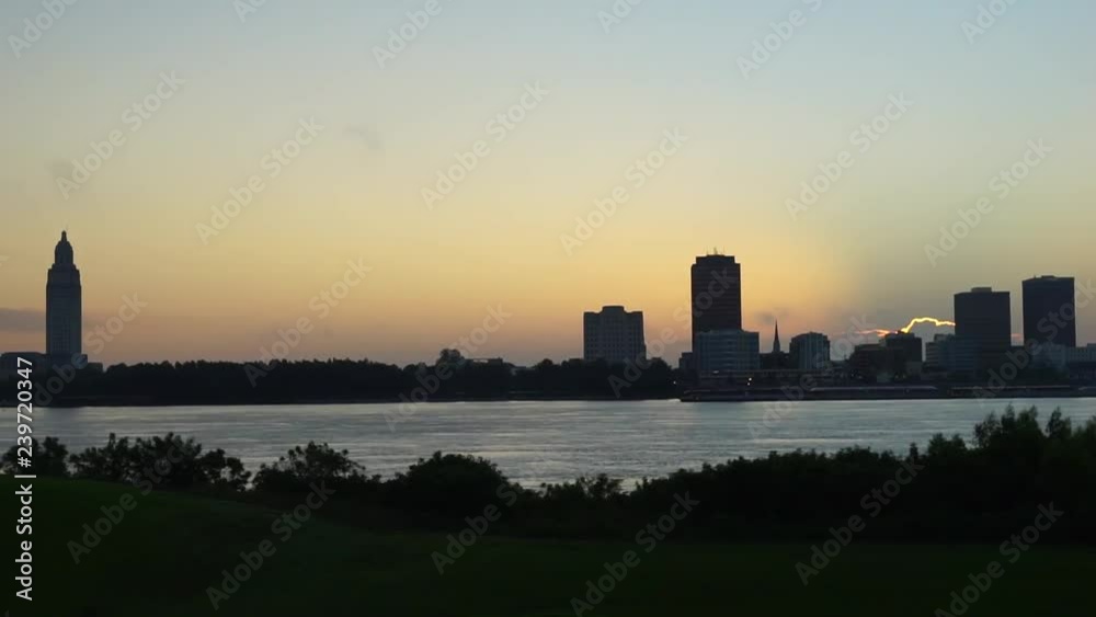 Sunrise over Baton Rouge and Mississippi river Sunrise over Baton Rouge and Mississippi river