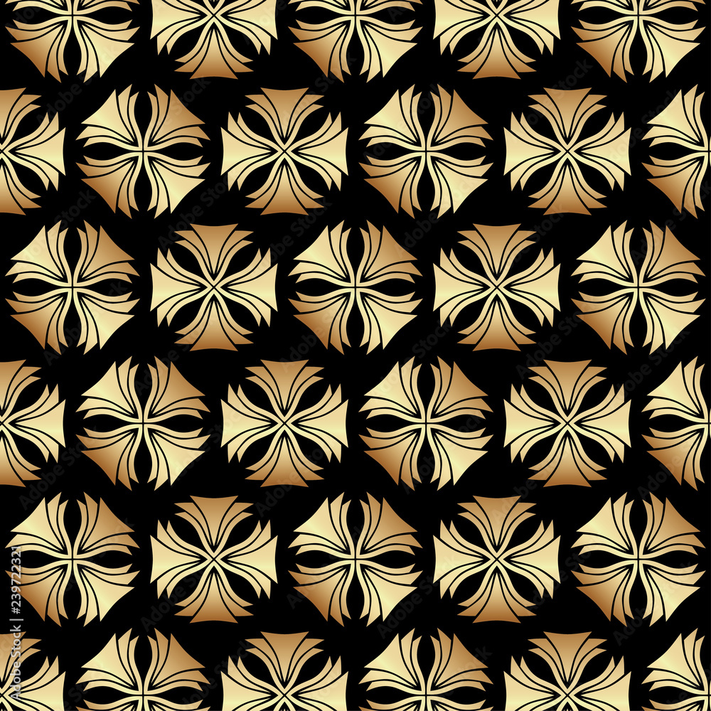 Fototapeta premium Gold Art Deco Pattern Background Design
