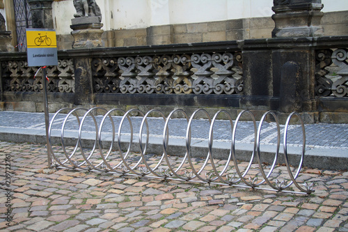 Modern parking for bicycles in Prague, Czech republic