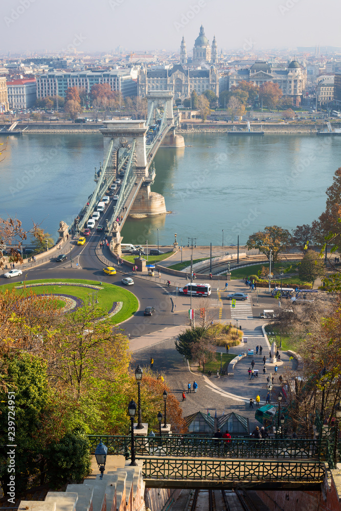 The Szechenyi Chain Bridge in Budapest