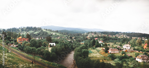 panorama of village in mountains