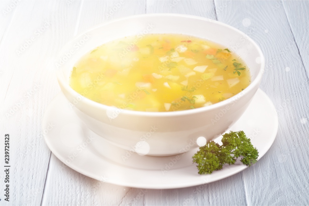 Vegetable soup isolated on a white background Vegetable soup isolated on a white background