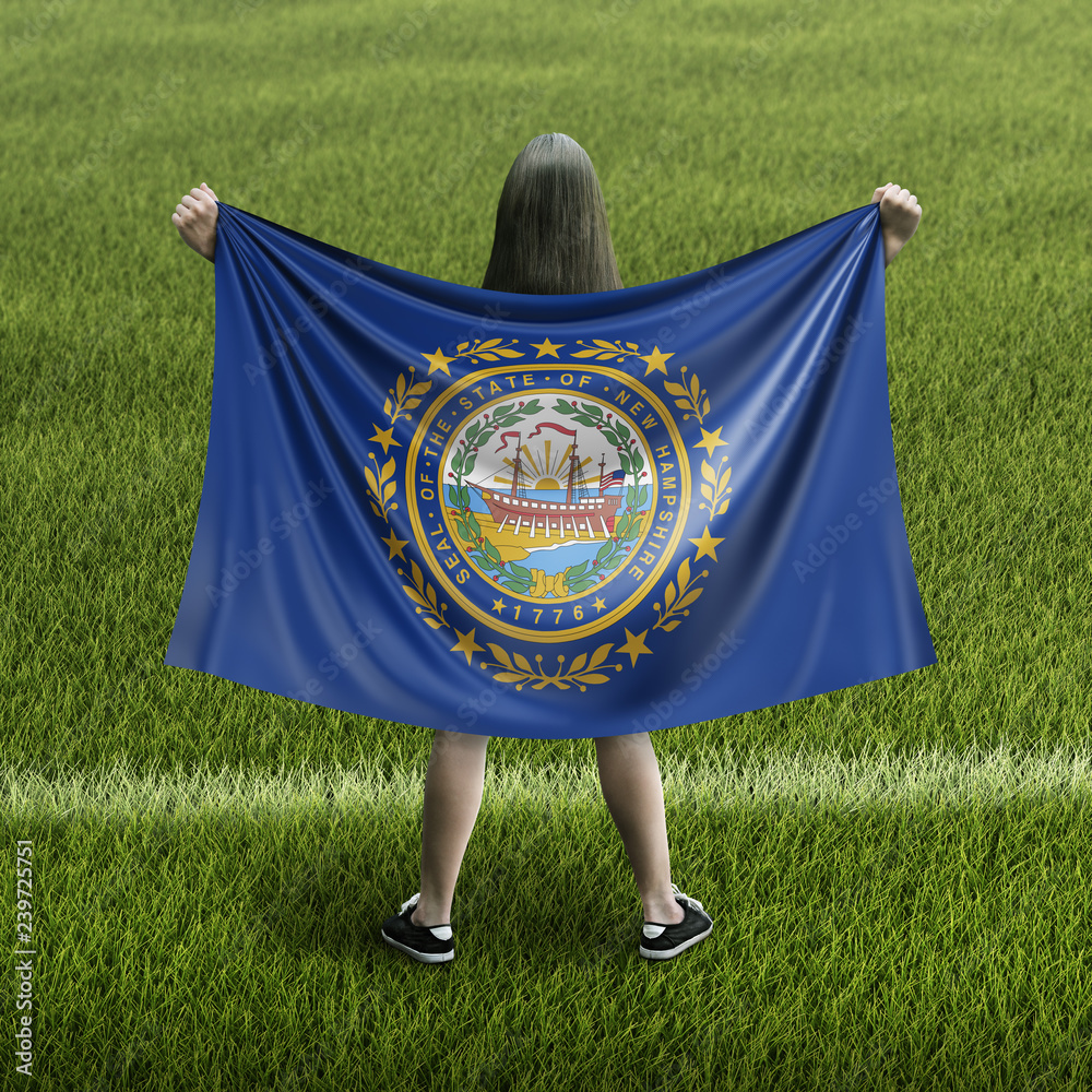 Women and New Hampshire flag