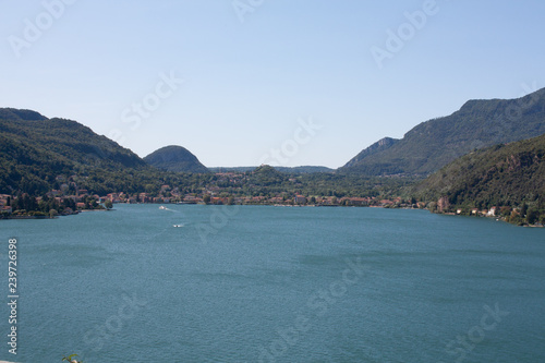 Lake Lugano at Morcote with Clear Sky