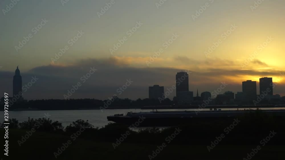 Sunrise over Baton Rouge and Mississippi river Sunrise over Baton Rouge and Mississippi river