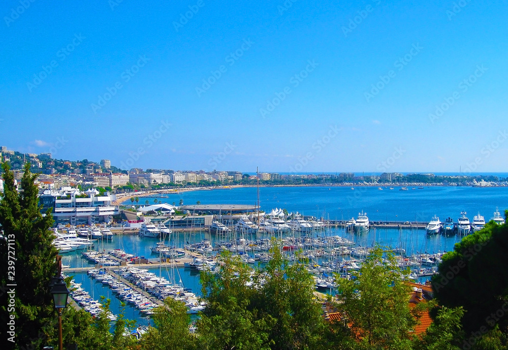 Panoramic view of the city of Cannes, Cote d'Azur, French Riviera, France