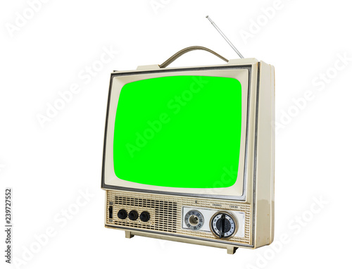 Worn vintage portable telev...