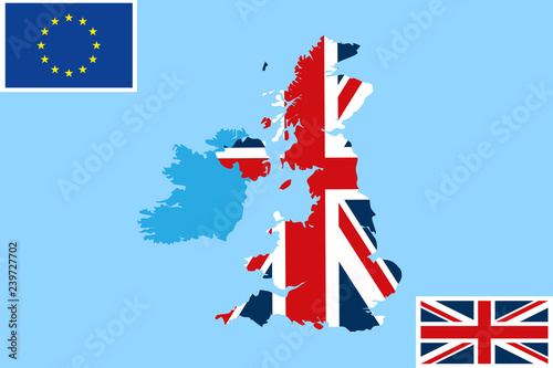 Brexit. United Kingdom map