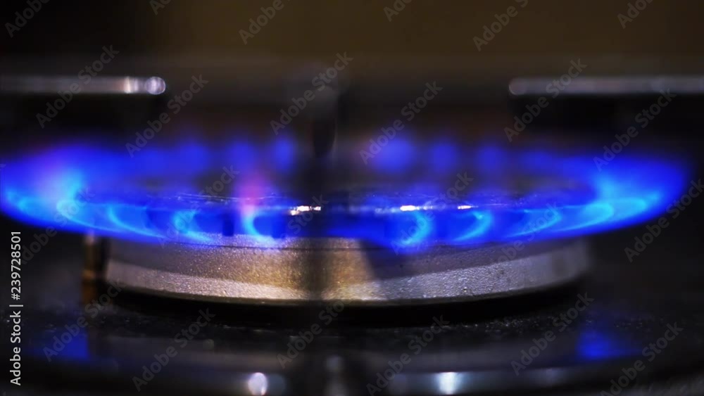 Kitchen burner turning on Kitchen burner turning on