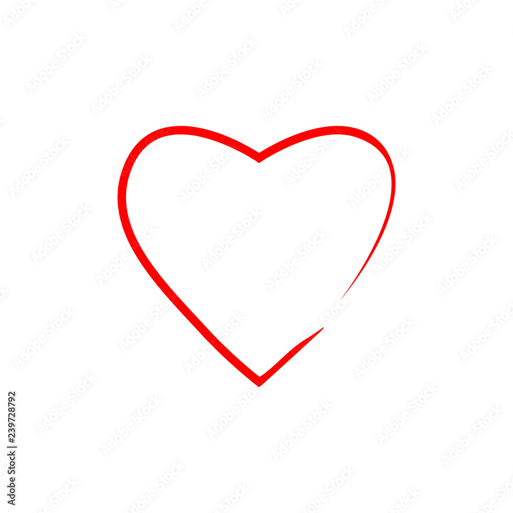 Heart icon love symbol. Vector illustration, flat design.