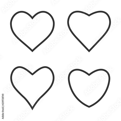 Heart icon love symbol set. Vector illustration, flat design.