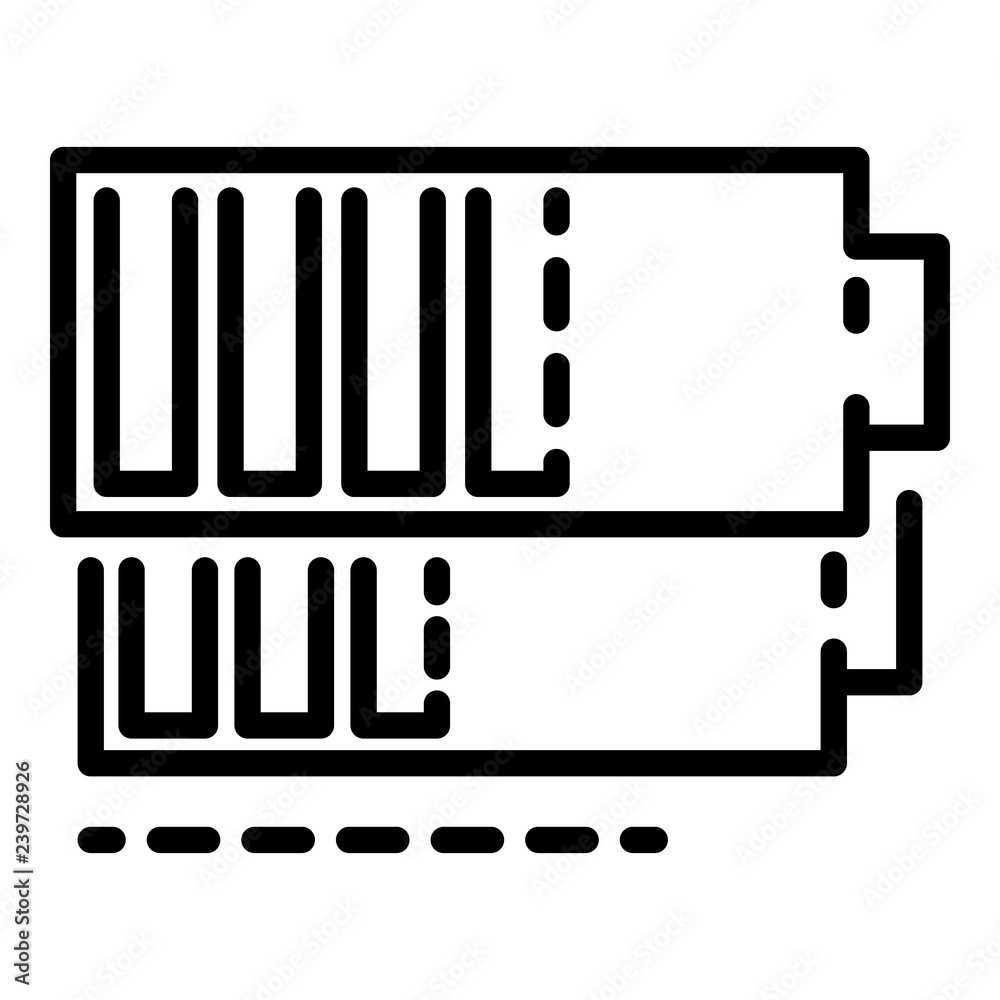 Battery icon. Outline battery vector icon for web design isolated on white background Battery icon. Outline battery vector icon for web design isolated on white background