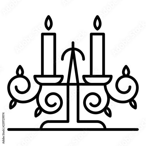 Anvil candle support icon. Outline anvil candle support vector icon for web design isolated on white background