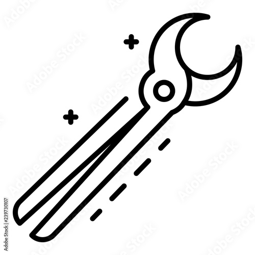 Blacksmith pliers icon. Outline blacksmith pliers vector icon for web design isolated on white background