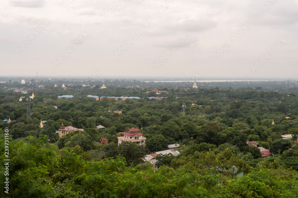 Vista panorámica de Mandalay, Myanmar