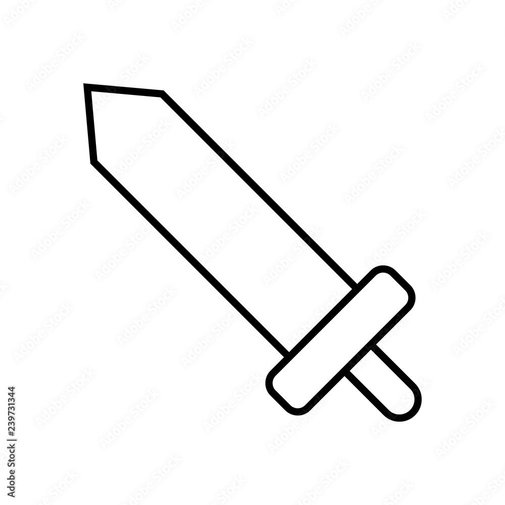 Icon Outline Sword isolated on white background. Weapon Icon. Vector illustration for your design, game, card, web. Icon Outline Sword isolated on white background. Weapon Icon. Vector illustration for your design, game, card, web.