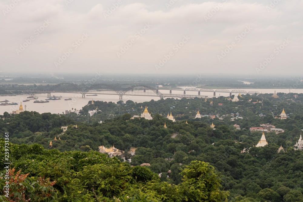 Fototapeta premium Vista panoramica de Mandalay, Myanmar